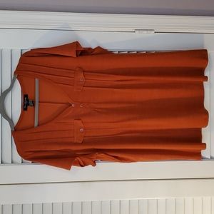 Elie McCarthy Top, Short-Sleeve, Orange, Size 3X
